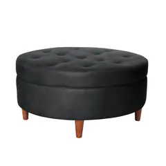 LATAM HOME - POUF PARIS CUERO KENTUCKY NEGRO