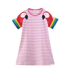 JUMP KIDS - Vestido Manga Corta Niña Loros