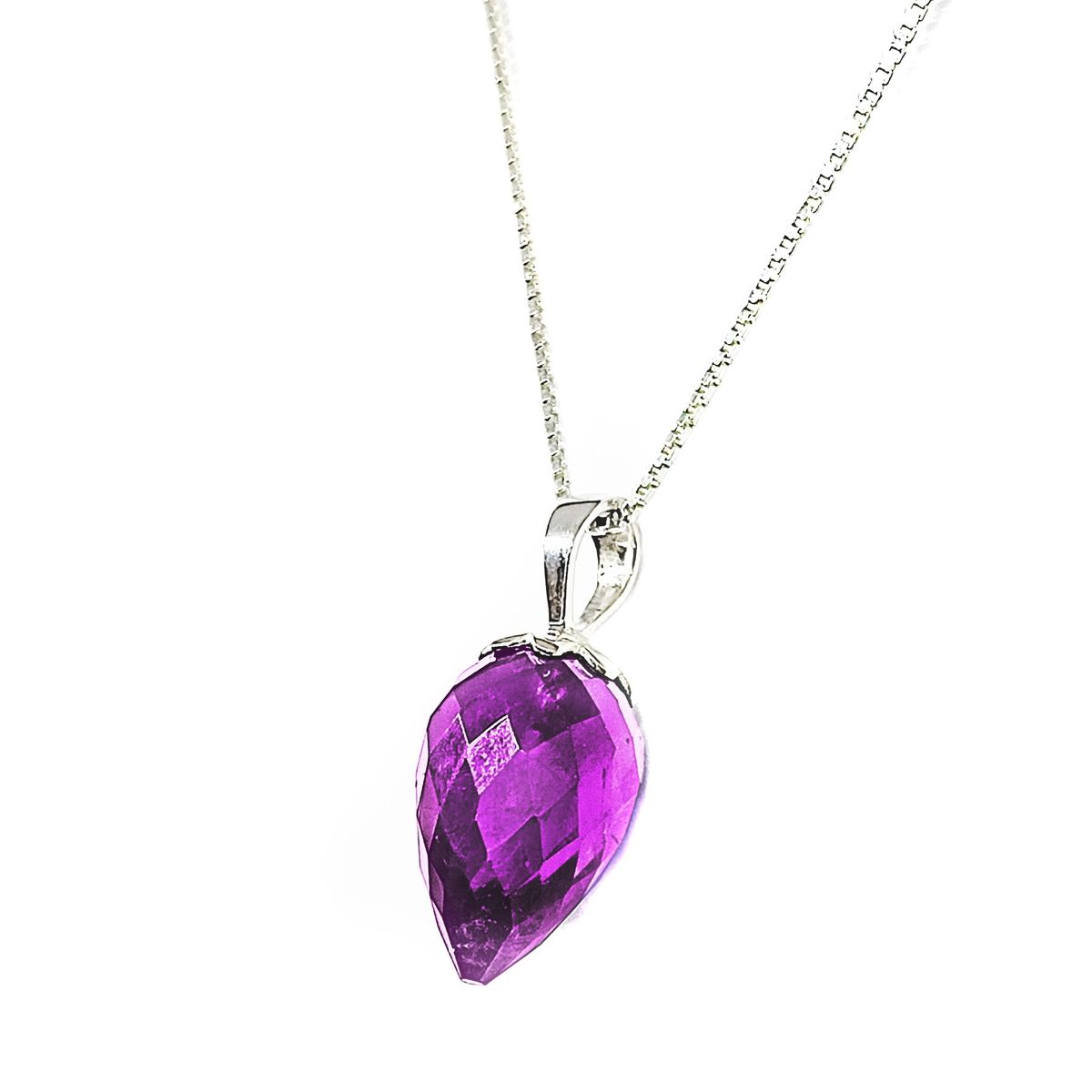 COGGIOLA - Collar Péndulo Facetado Amatista Plata Fina 925