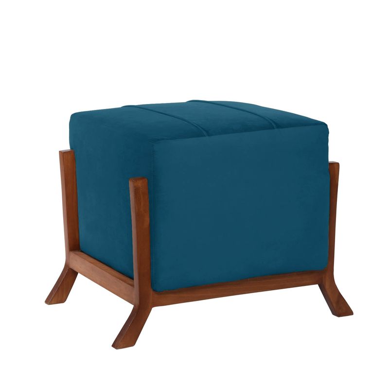 LATAM HOME - POUF MARSELLA  TELA VELVET AZUL PETROLEO