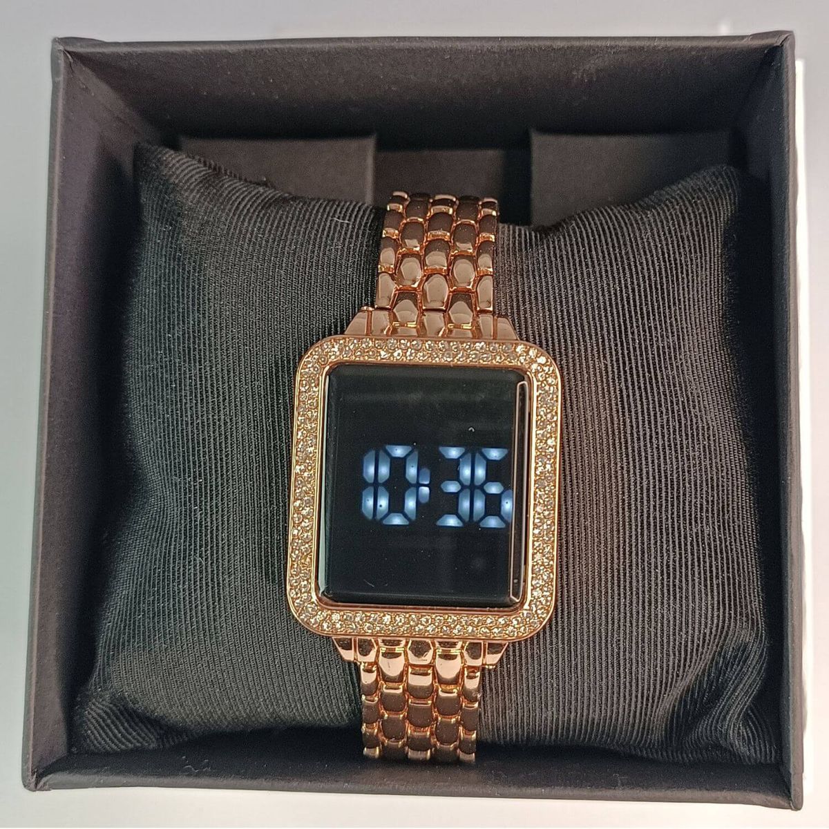 GENERICO - Reloj digital led touch con diamantes de imitación de lujo para mujer