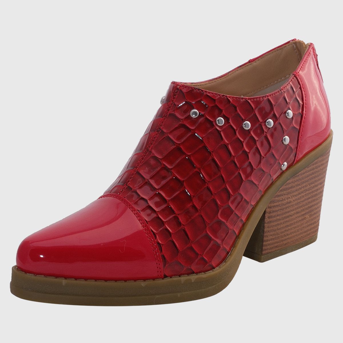 DINASTELLA - Botin puntiagudo tachas Rojo