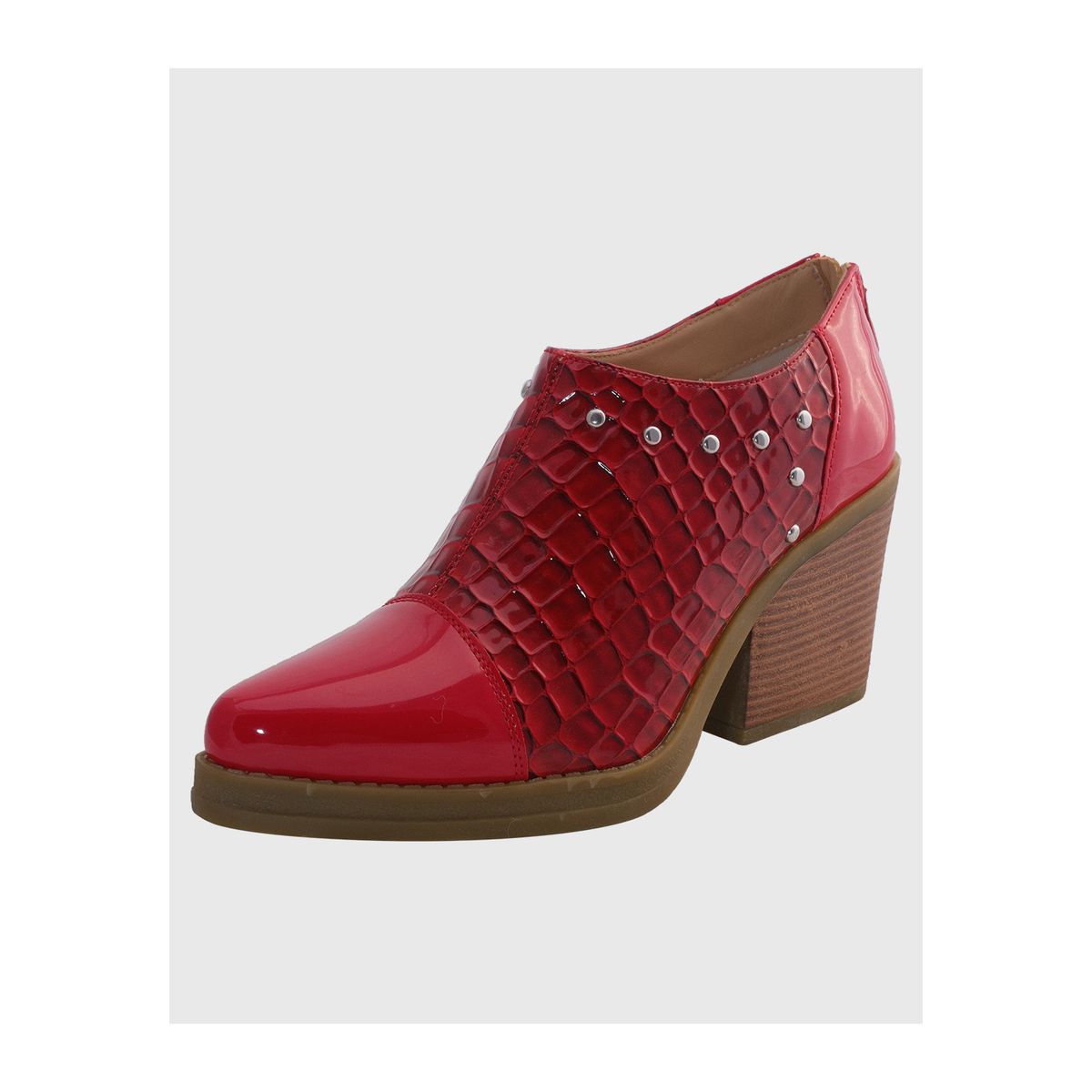 DINASTELLA - Botin puntiagudo tachas Rojo