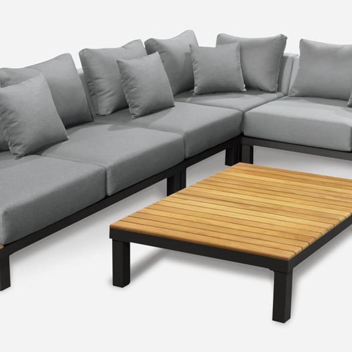 ROSEN - Seccional de Terraza Rosen Fontanilla 5 Piezas Gris