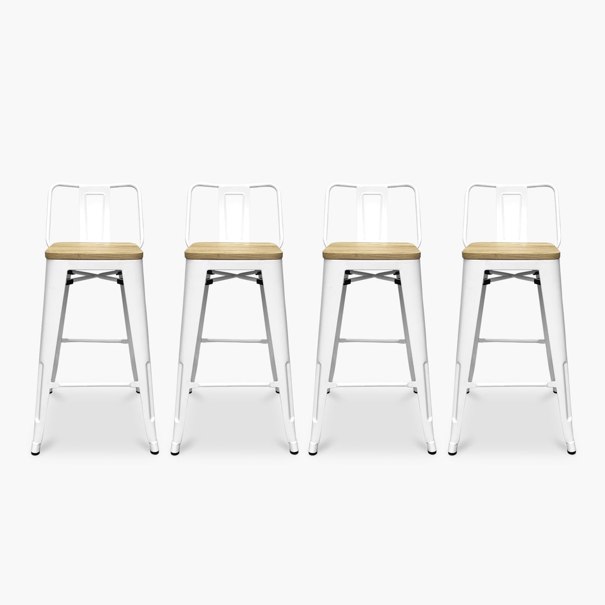 FORM DESIGN - Pack 4 Tolix Taburetes c/resp 66 Madera Blanco Form