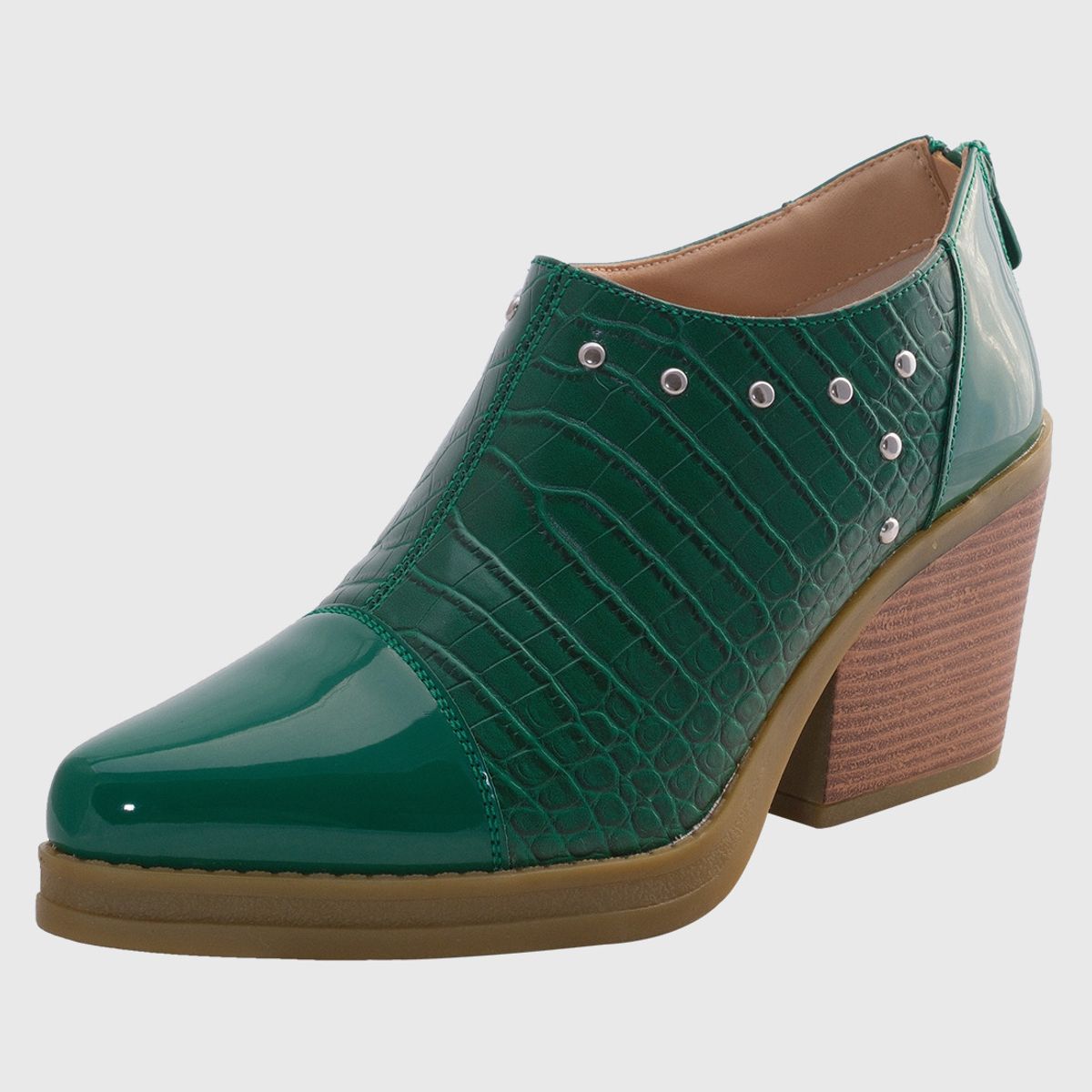 DINASTELLA - Botin puntiagudo tachas Verde