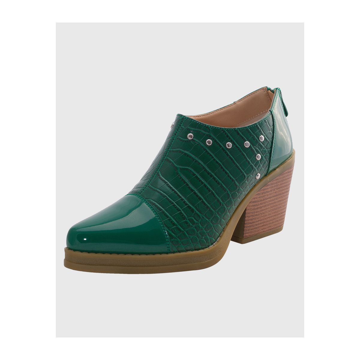 DINASTELLA - Botin puntiagudo tachas Verde