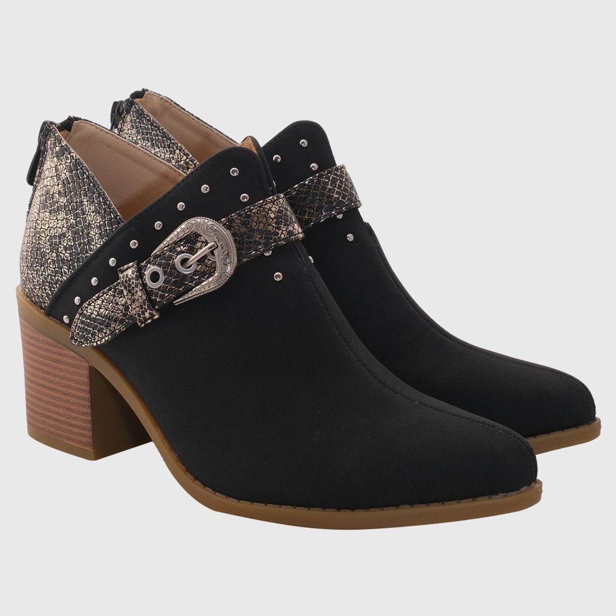 DINASTELLA - Botin campero hebilla Negro