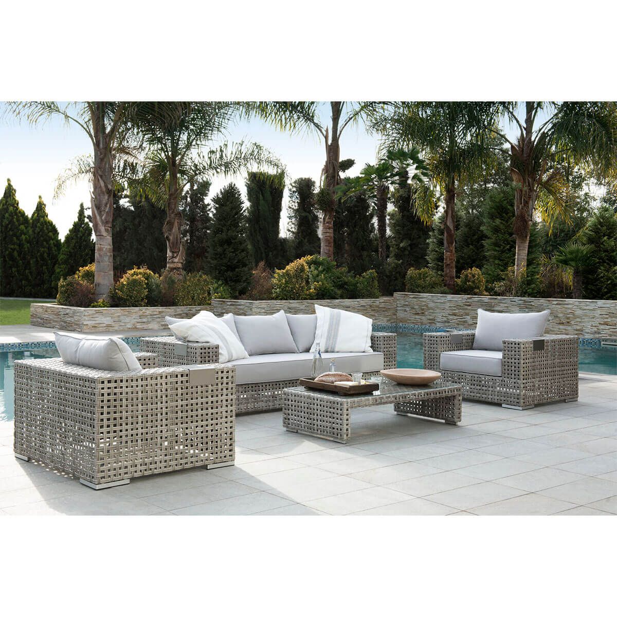 ROSEN - Living de Terraza Rosen Sunday Open 4 Piezas Gris