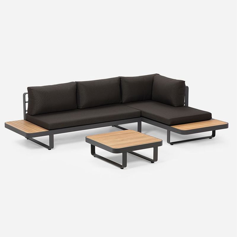 ROSEN - Seccional de Terraza Rosen Cervia 3 Piezas Derecho Negro