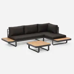 ROSEN - Seccional de Terraza Cervia 3 Piezas Derecho Negro