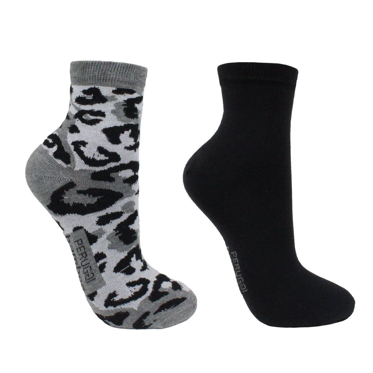 PERUGGI - 2 Pares Calcetín Bamboo Animal Print Gris