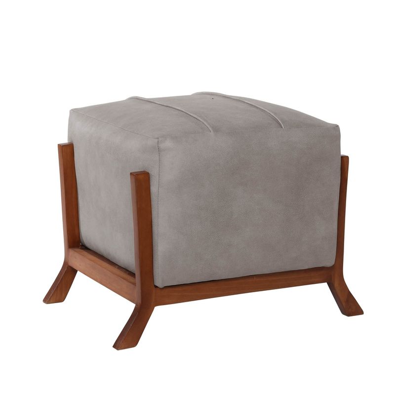 LATAM HOME - POUF MARSELLA  CUERO KENTUCKY GRIS