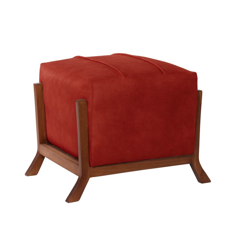 LATAM HOME - POUF MARSELLA  CUERO KENTUCKY ROJO