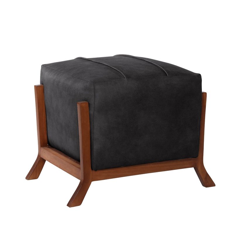 LATAM HOME - POUF MARSELLA  CUERO KENTUCKY NEGRO