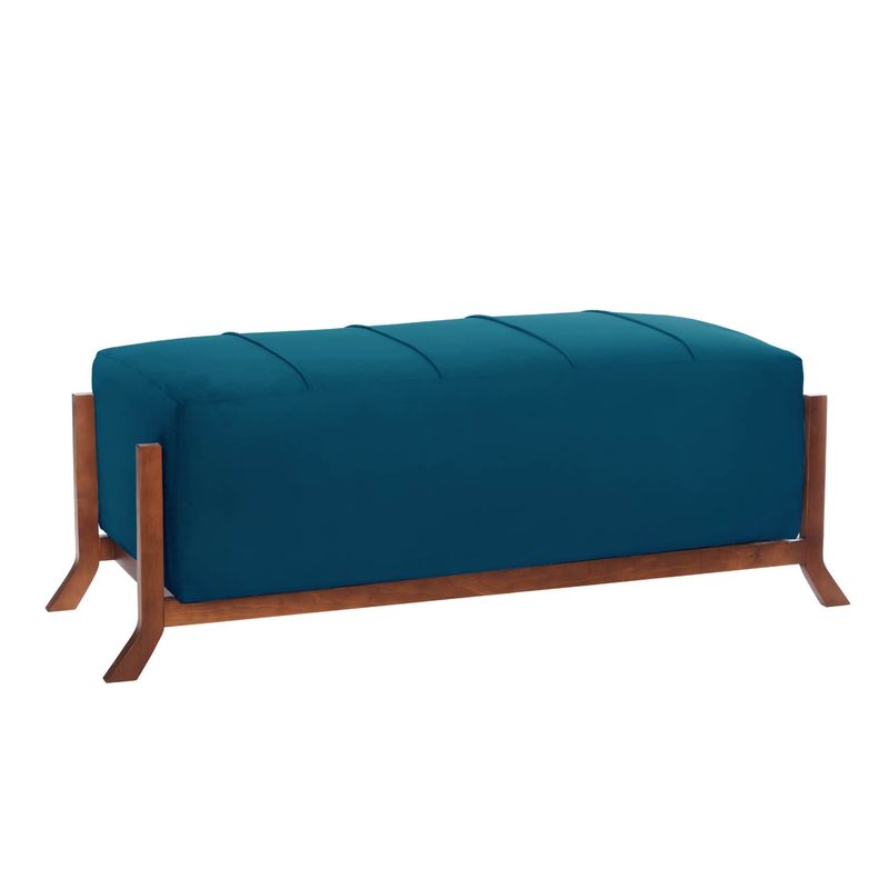 LATAM HOME - BANQUETA MARSELLA  TELA VELVET AZUL PETROLEO