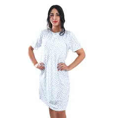 MEDIA LUNA - Pijama Camisola Mujer Manga Corta Diseño Floreado