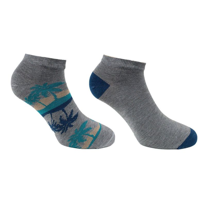 MONARCH - Bi-Pack Calcetin Bamboo Palmeras Gris