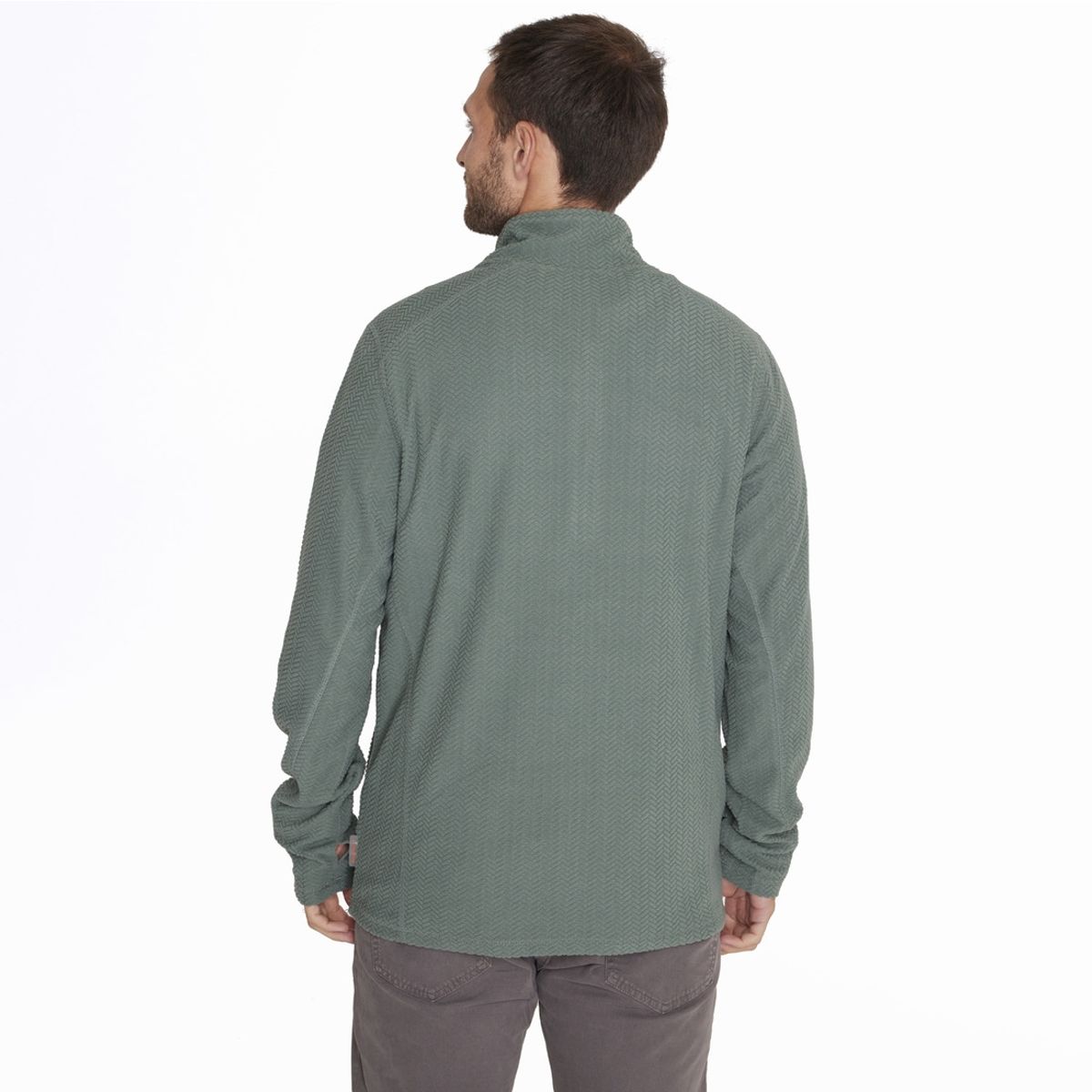 MERRELL - Polerón Embossed Half Zipper Verde Hombre MERRELL