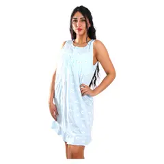 MEDIA LUNA - Pijama Camisola Mujer Sin Mangas Diseño Nubecitas