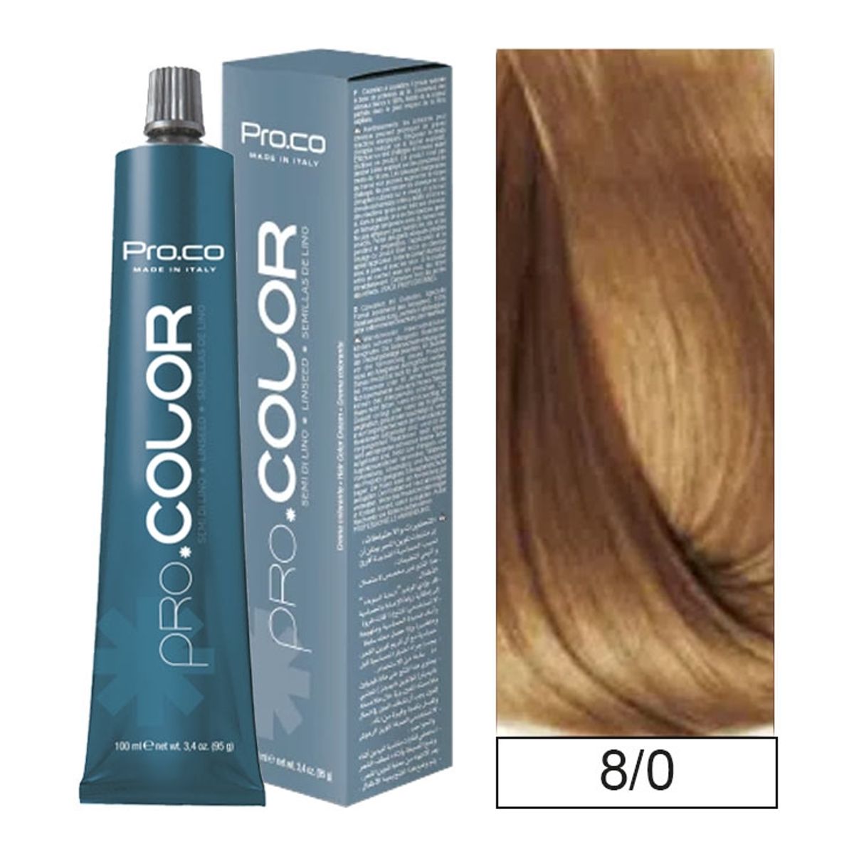 PROCO - Tintura Permanente Pro.color 8/0 100ml + Oxidante.