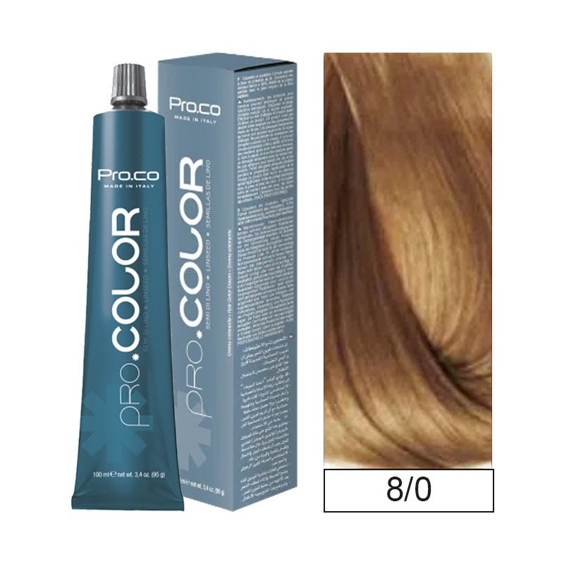 PROCO - Tintura Permanente Pro.color 8/0 100ml + Oxidante.