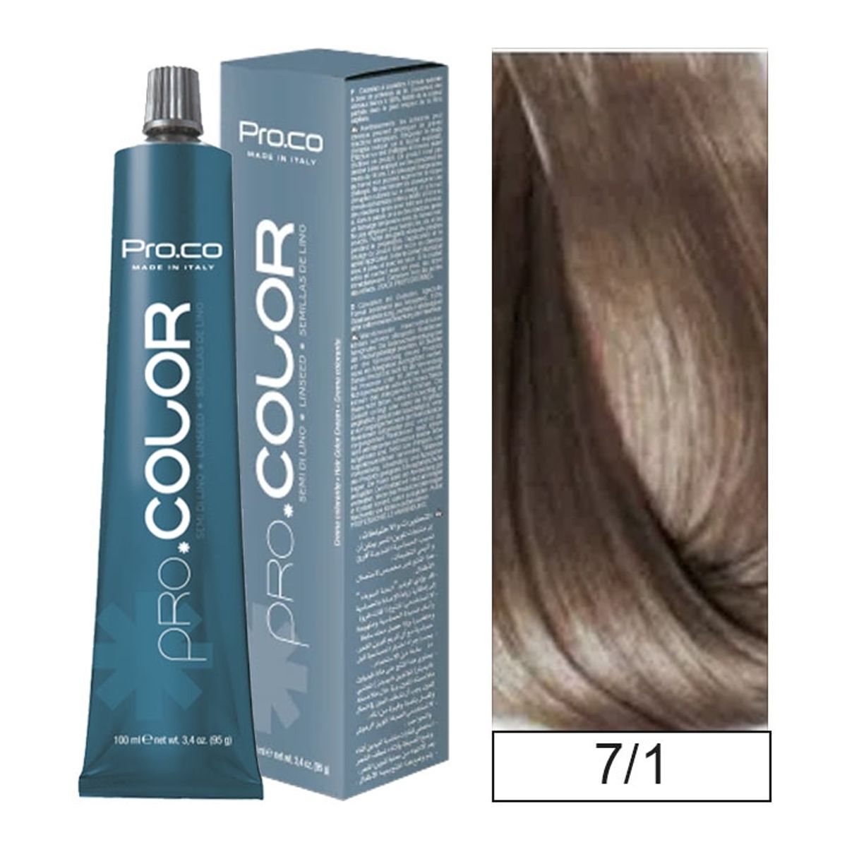 PROCO - Tintura Permanente Pro.color 7/1 100ml + Oxidante.