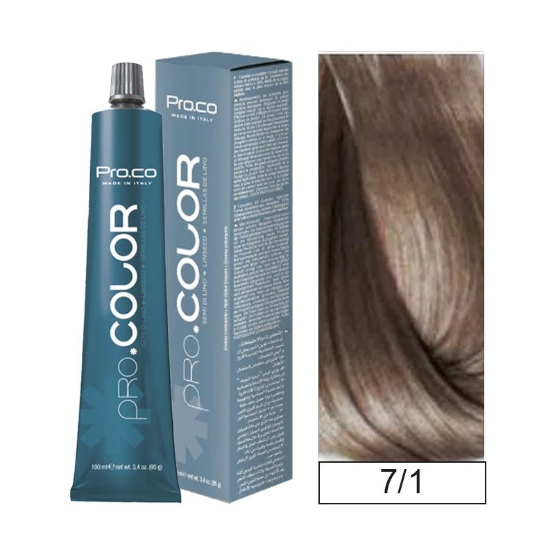 PROCO - Tintura Permanente Pro.color 7/1 100ml + Oxidante.