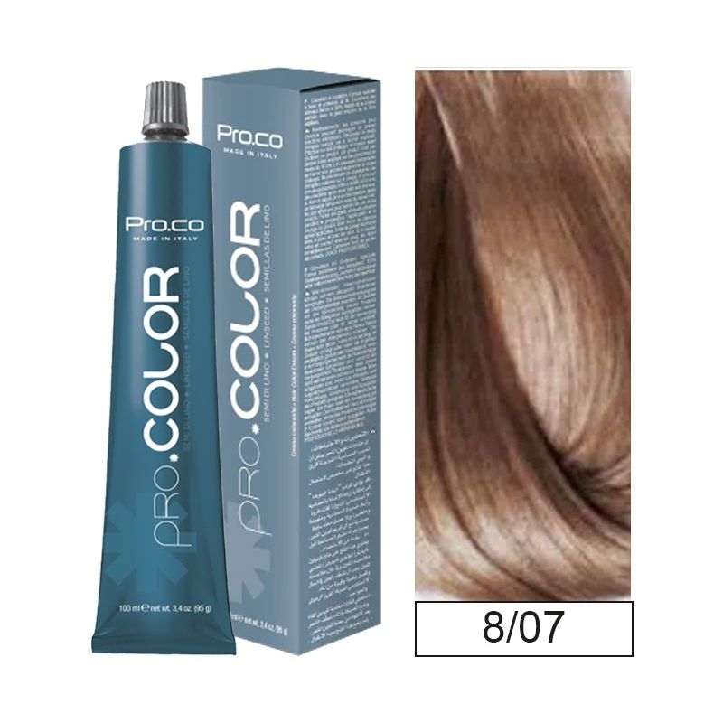 PROCO - Tintura Permanente Pro.color 8/07 100ml + Oxidante.
