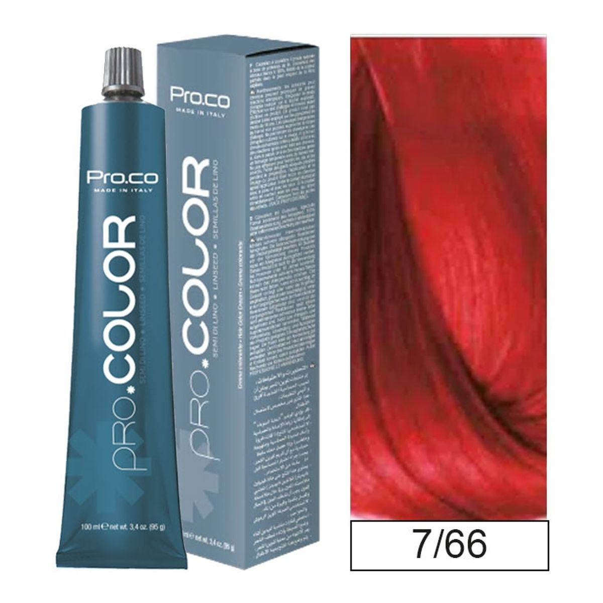 PROCO - Tintura Permanente Pro.color 7/66 100ml + Oxidante.