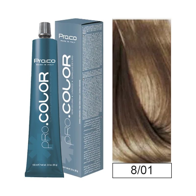 PROCO - Tintura Permanente Pro.color 8/01 100ml + Oxidante.