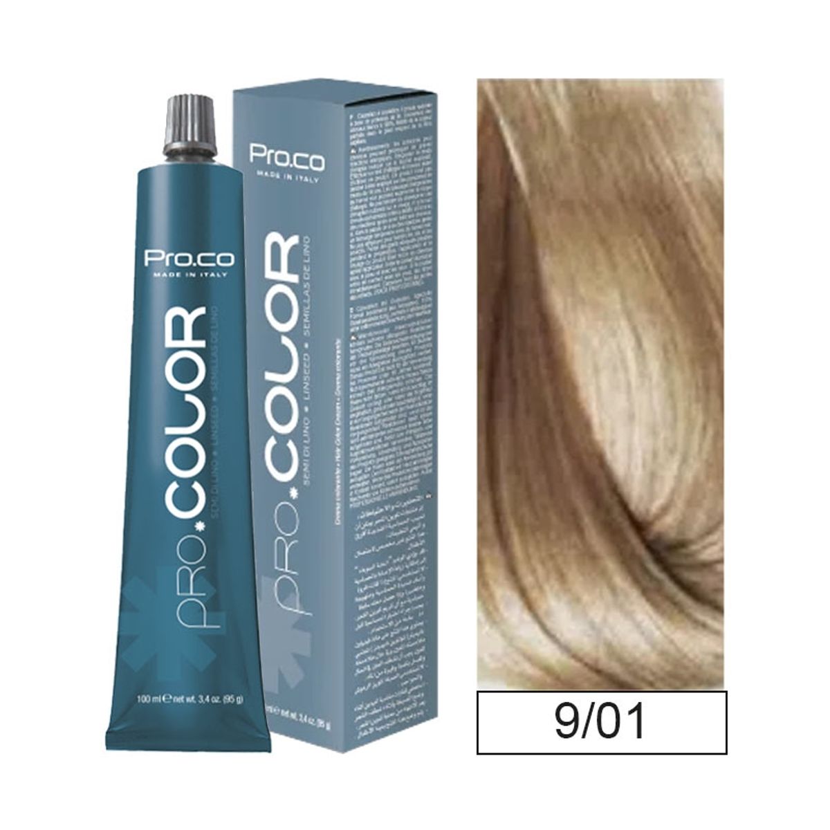 PROCO - Tintura Permanente Pro.color 9/01 100ml + Oxidante.