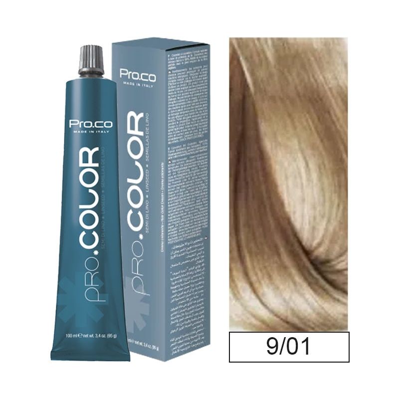 PROCO - Tintura Permanente Pro.color 9/01 100ml + Oxidante.