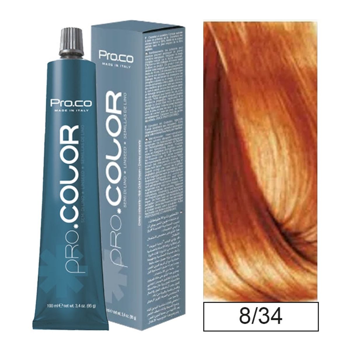 PROCO - Tintura Permanente Pro.color 8/34 100ml + Oxidante.