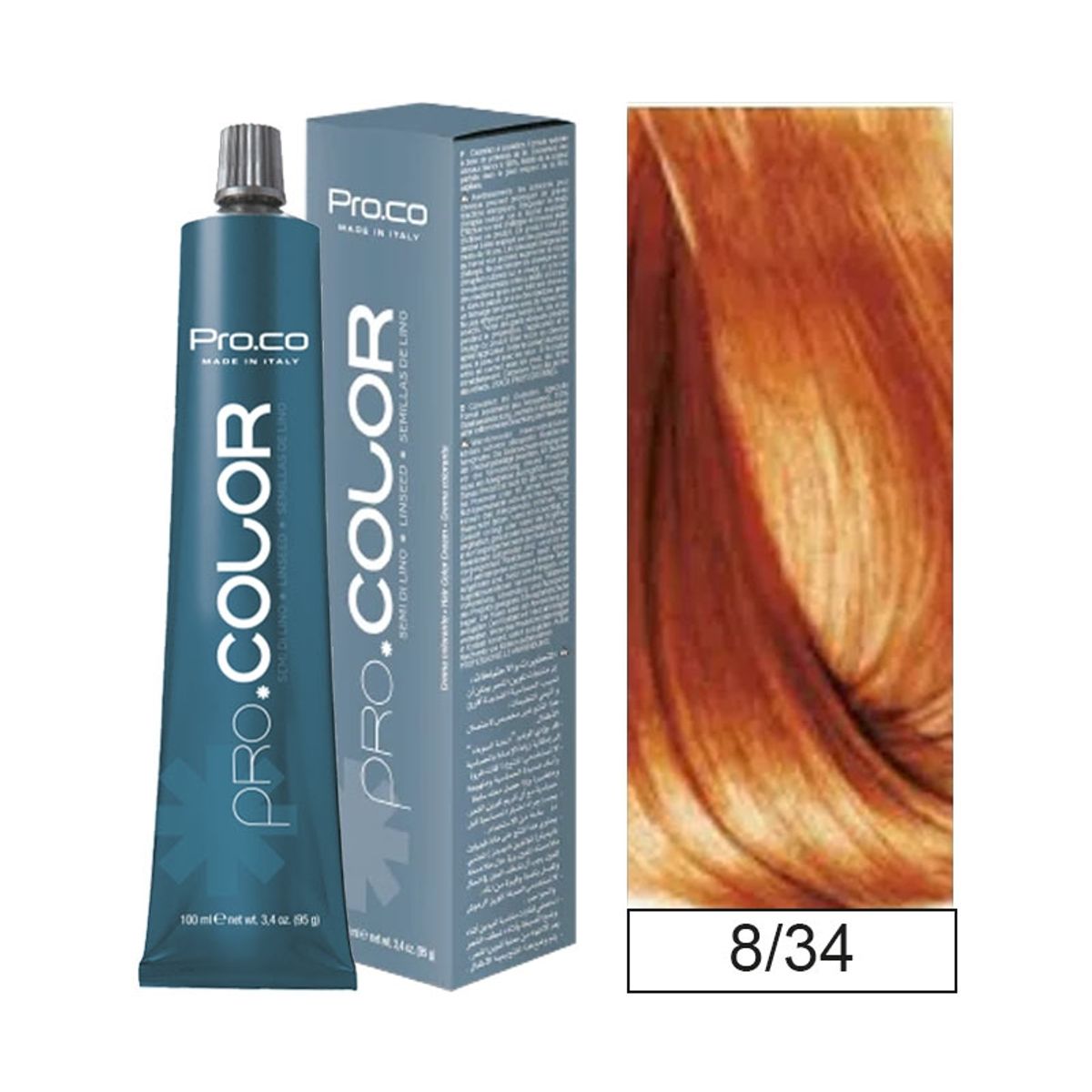 PROCO - Tintura Permanente Pro.color 8/34 100ml + Oxidante.
