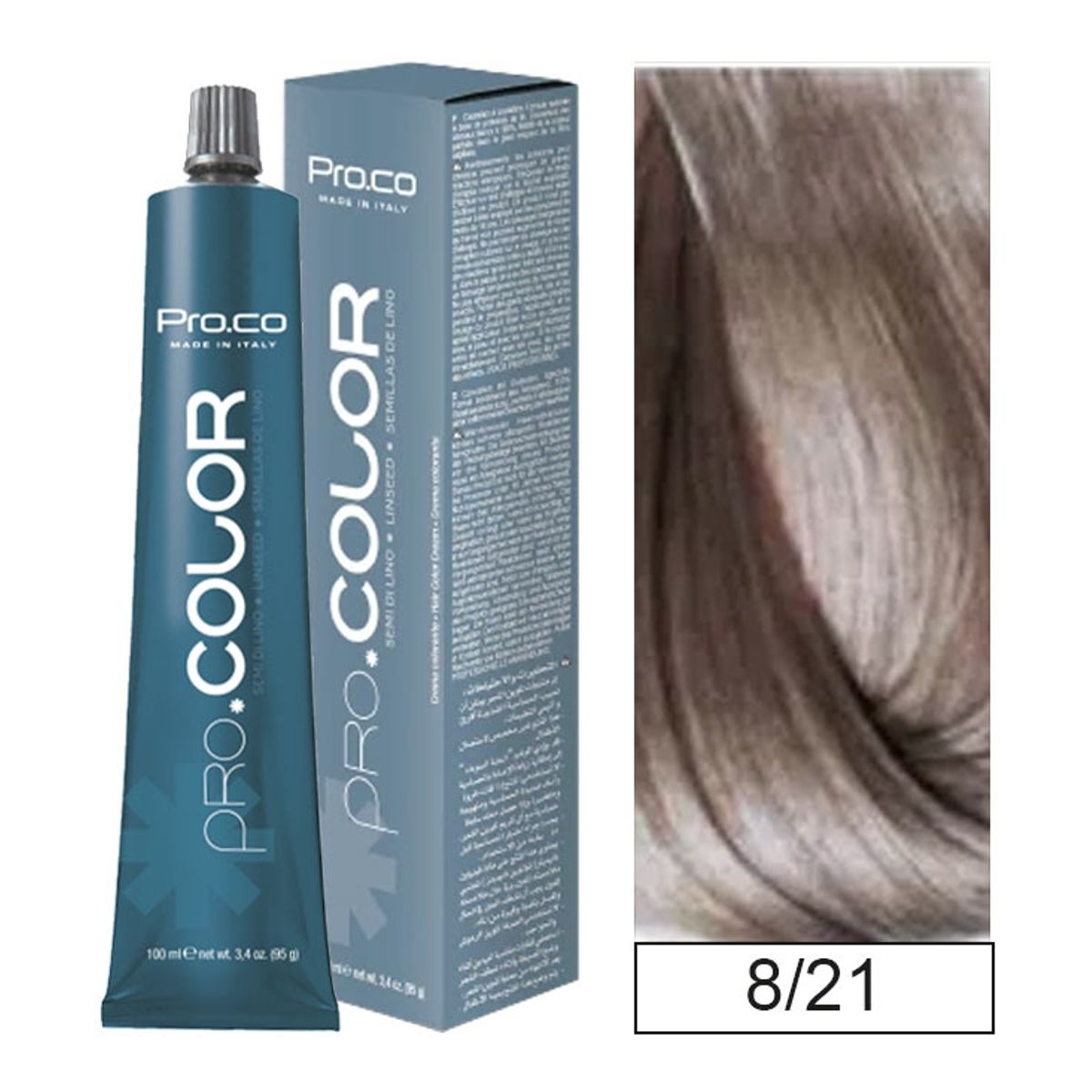 PROCO - Tintura Permanente Pro.color 8/21 100ml + Oxidante.