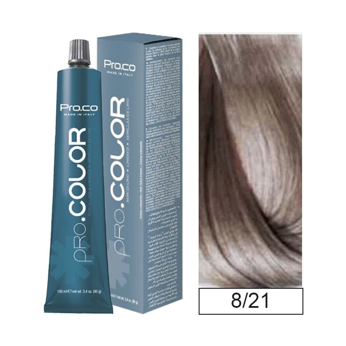 PROCO - Tintura Permanente Pro.color 8/21 100ml + Oxidante.