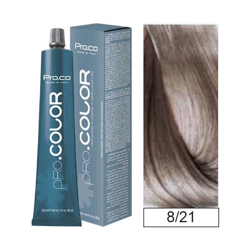 PROCO - Tintura Permanente Pro.color 8/21 100ml + Oxidante.