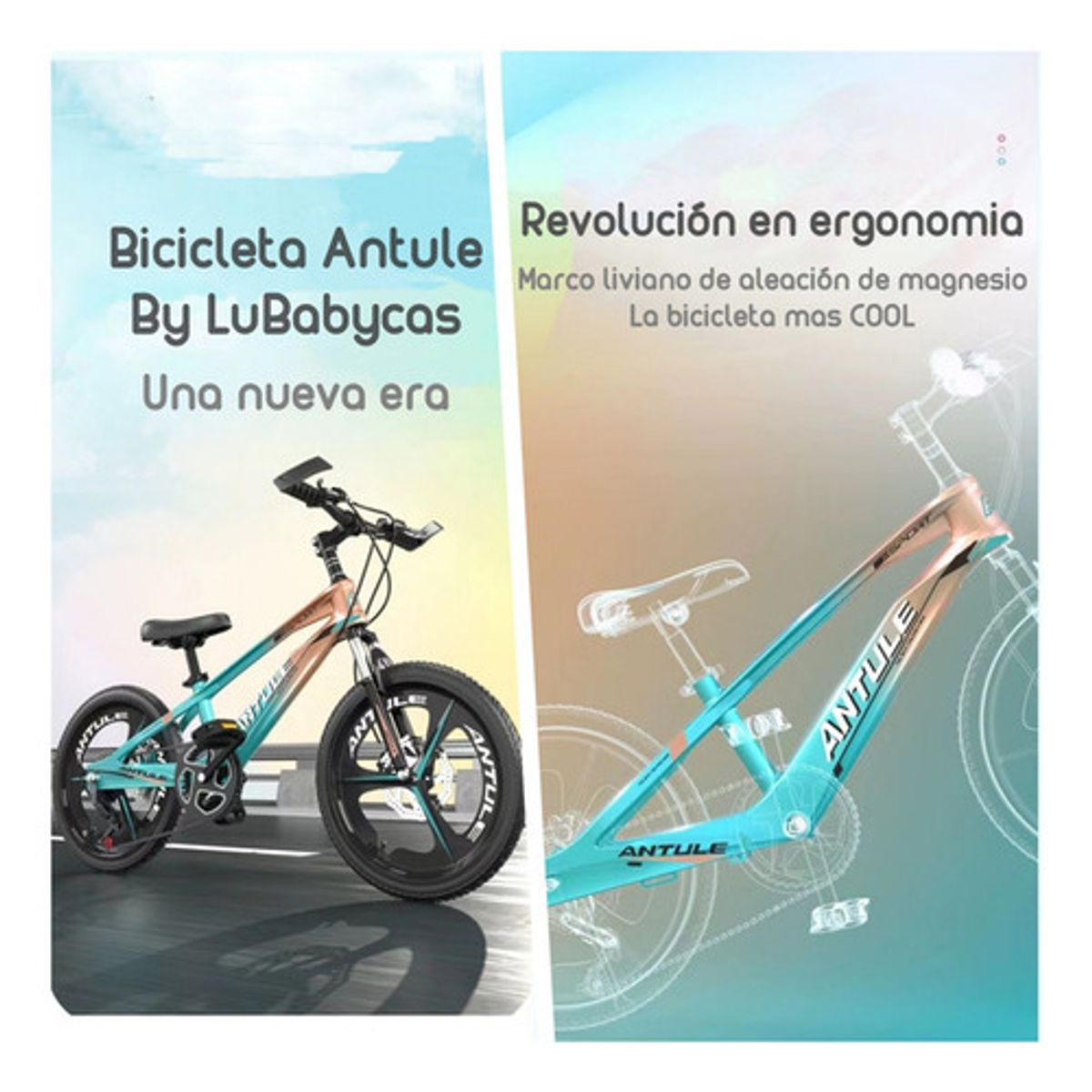 LUBABYCAS - Bicicleta Infantil 10-15 Años Aro 22 Lubabycas Verde