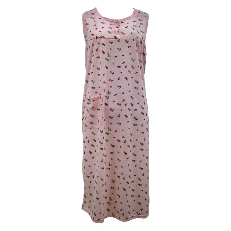 MEDIA LUNA - Pijama Camisola Mujer Sin Mangas Diseño Floreado