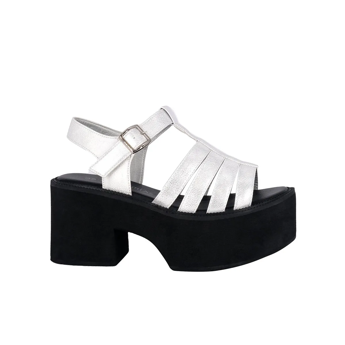 ALQUIMIA - Sandalia Plataforma Mujer Plateado Gardenia Alquimia