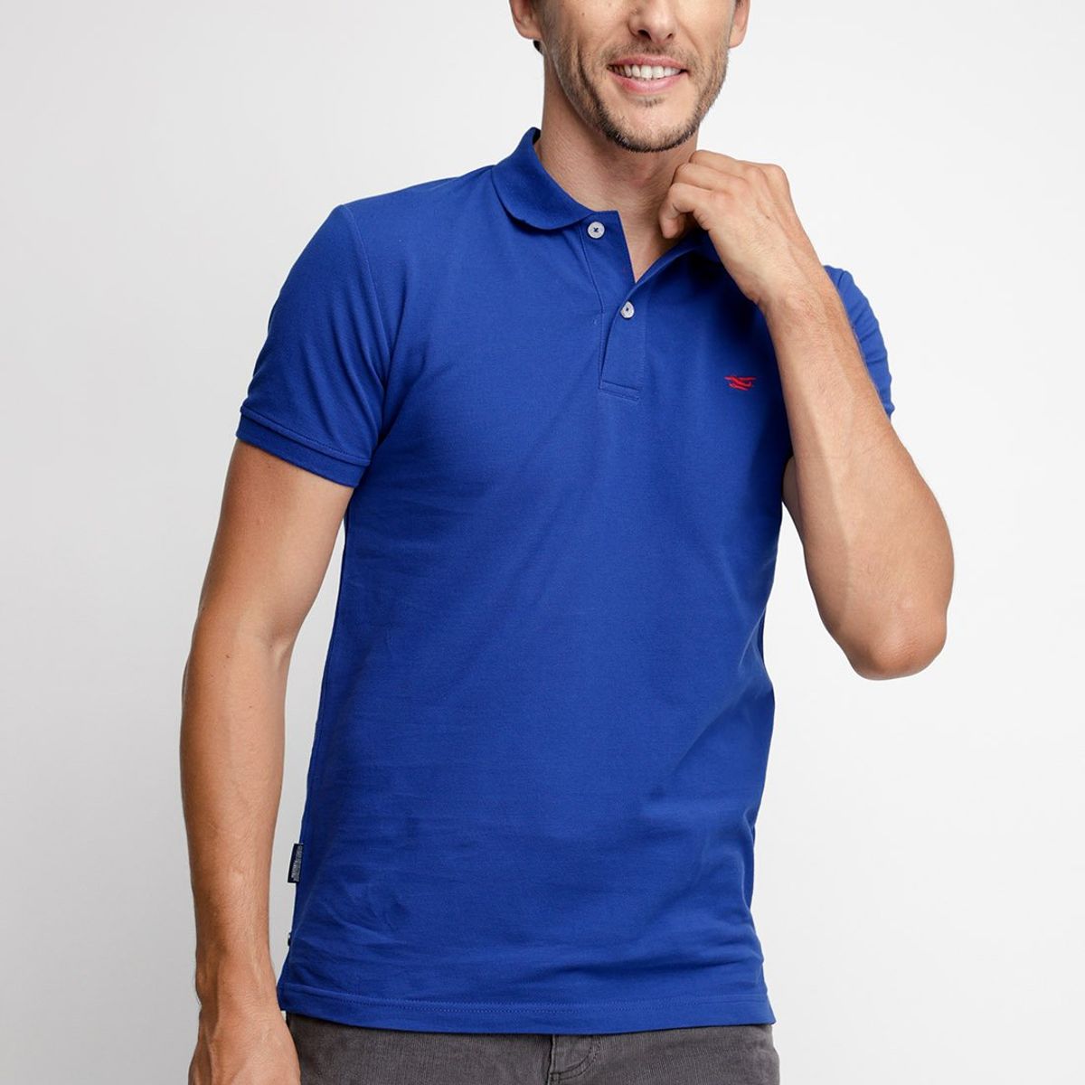 FEROUCH - Polera Polo Básica Manga Corta Azul Ferouch