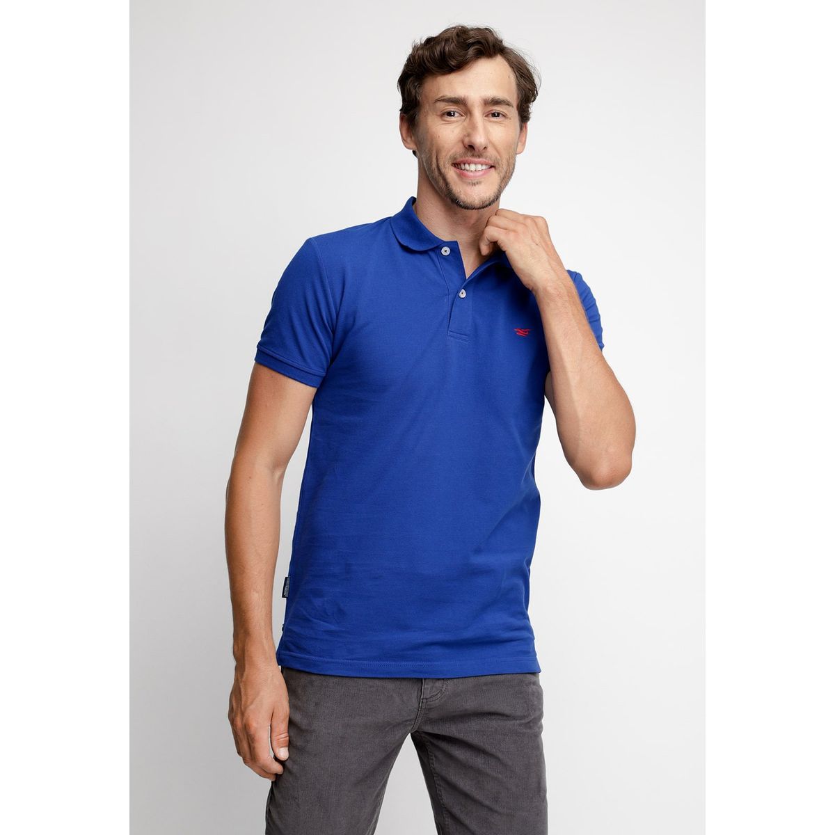 FEROUCH - Polera Polo Básica Manga Corta Azul Ferouch