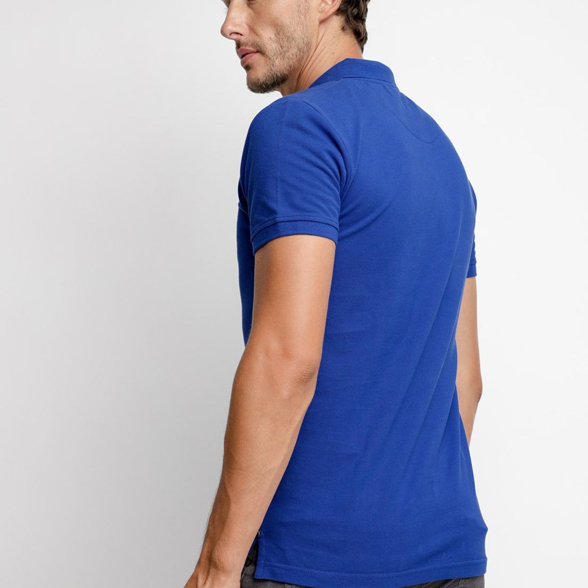 FEROUCH - Polera Polo Básica Manga Corta Azul Ferouch