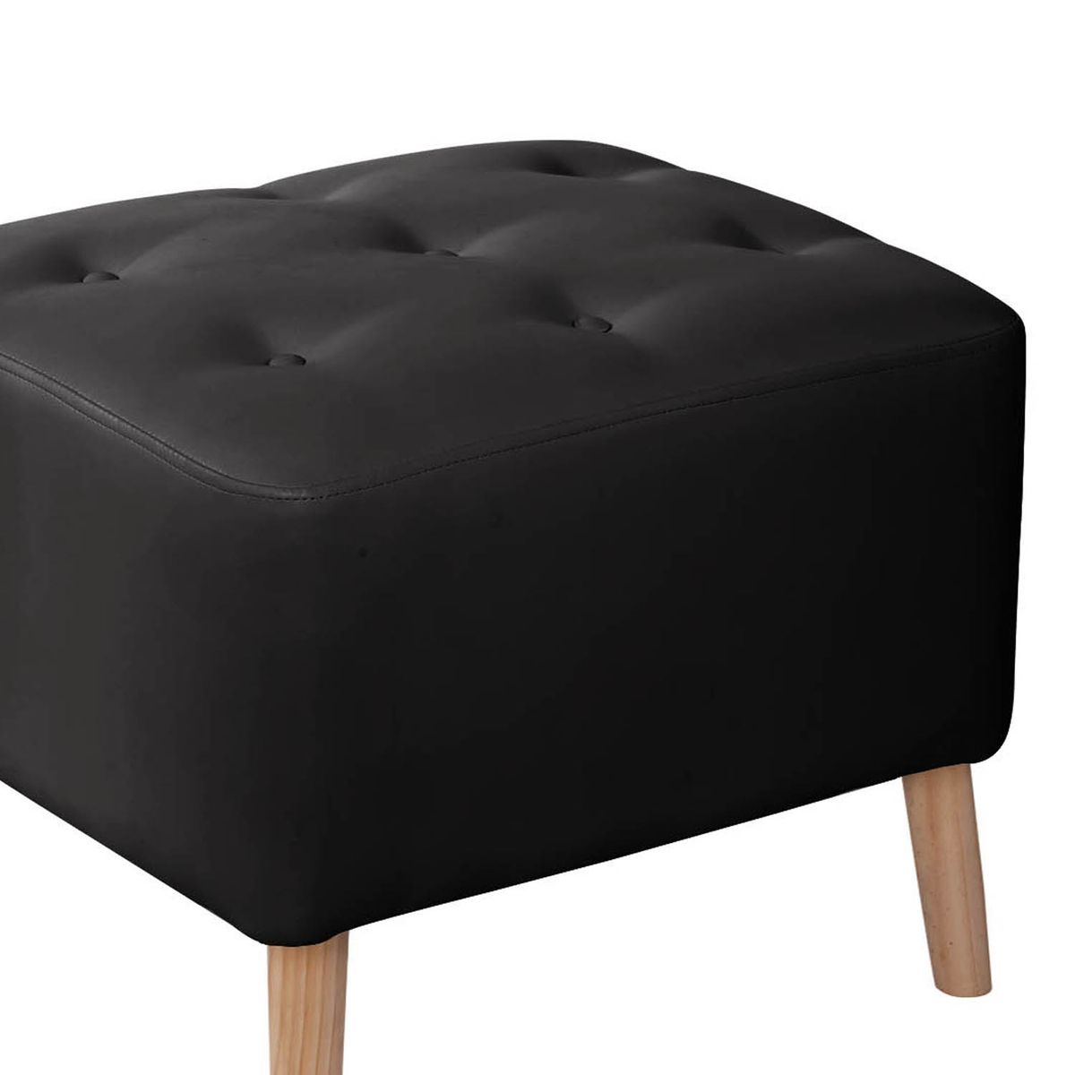 LATAM HOME - Pouf Lyon PU Negro Latam Home