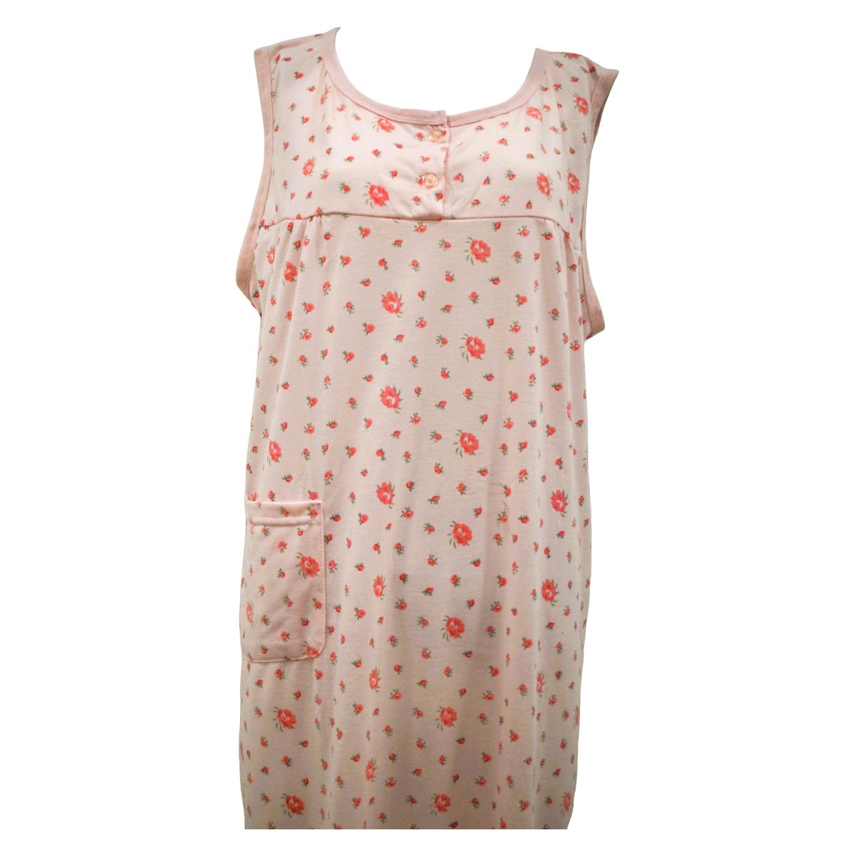 MEDIA LUNA - Pijama Camisola Mujer Sin Mangas Diseño Rositas