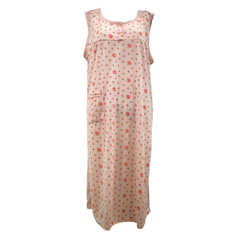 MEDIA LUNA - Pijama Camisola Mujer Sin Mangas Diseño Rositas