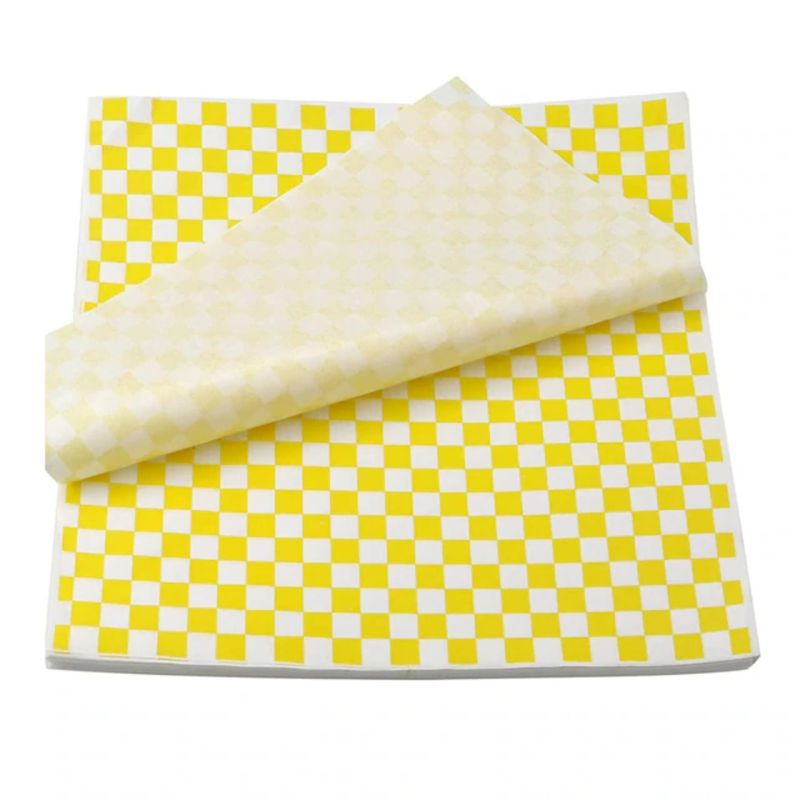 GENERICO - Papel Antigrasa Cuadros Amarillos 33x33cm 1 X 100 hojas
