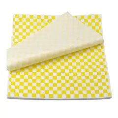 GENERICO - Papel Antigrasa Cuadros Amarillos 33x33cm 1 X 100 hojas
