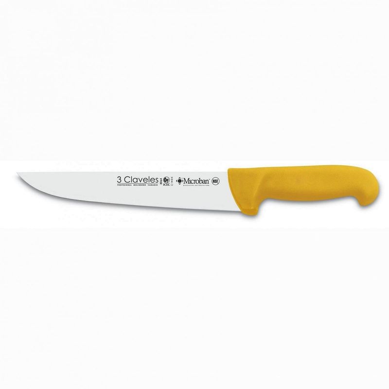 3 CLAVELES - Cuchillo Carnicero 26 cm Amarillo